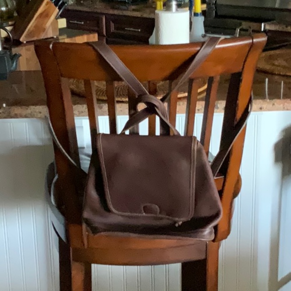 Vintage coach brown leather backpack